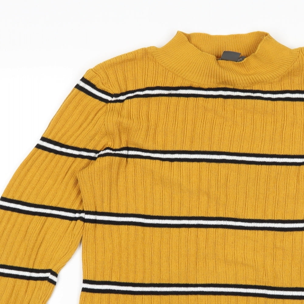 Primark Womens Yellow Striped  Pullover Jumper Size S
