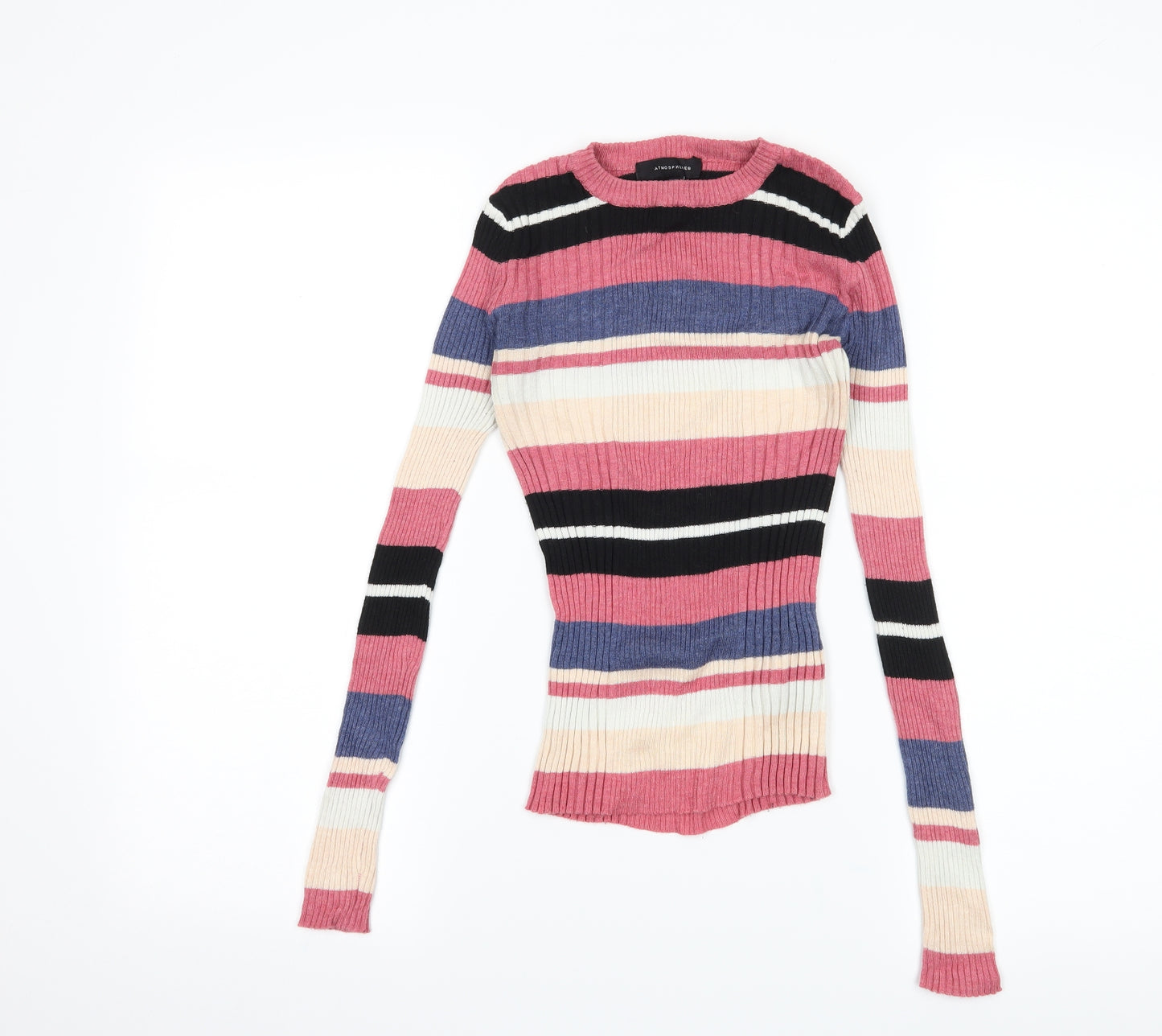 Atmosphere Womens Pink Striped  Pullover Jumper Size 8