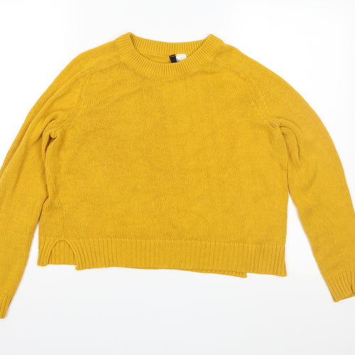 Divided Womens Yellow  Knit Pullover Jumper Size S