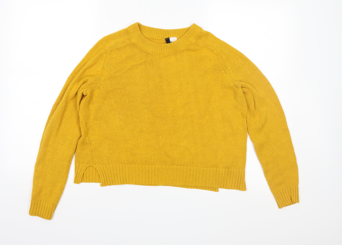 Divided Womens Yellow  Knit Pullover Jumper Size S