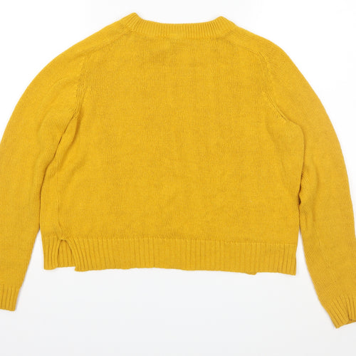 Divided Womens Yellow  Knit Pullover Jumper Size S