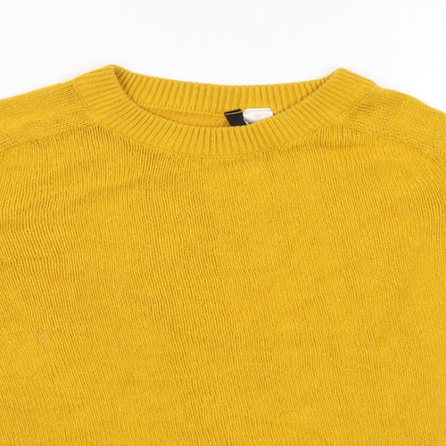 Divided Womens Yellow  Knit Pullover Jumper Size S