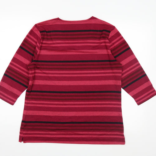 Tigi Womens Pink Striped Knit Pullover Jumper Size 14