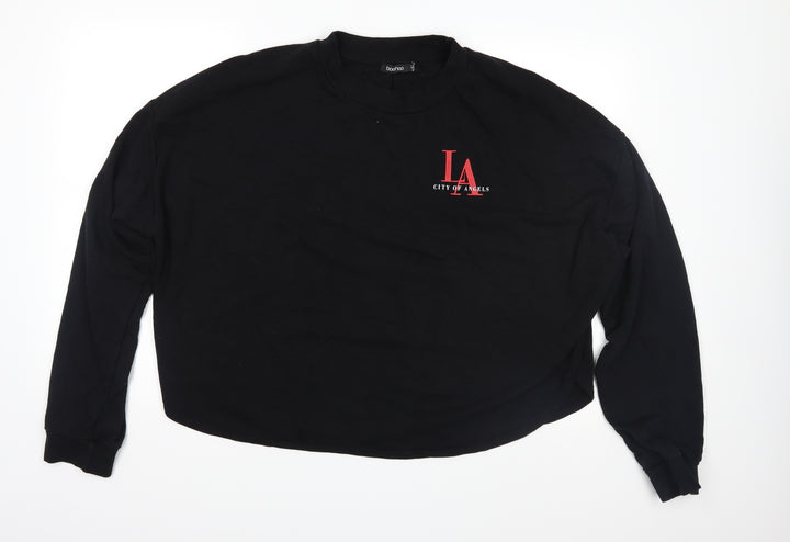 Boohoo Womens Black Pullover Sweatshirt Size L - 23