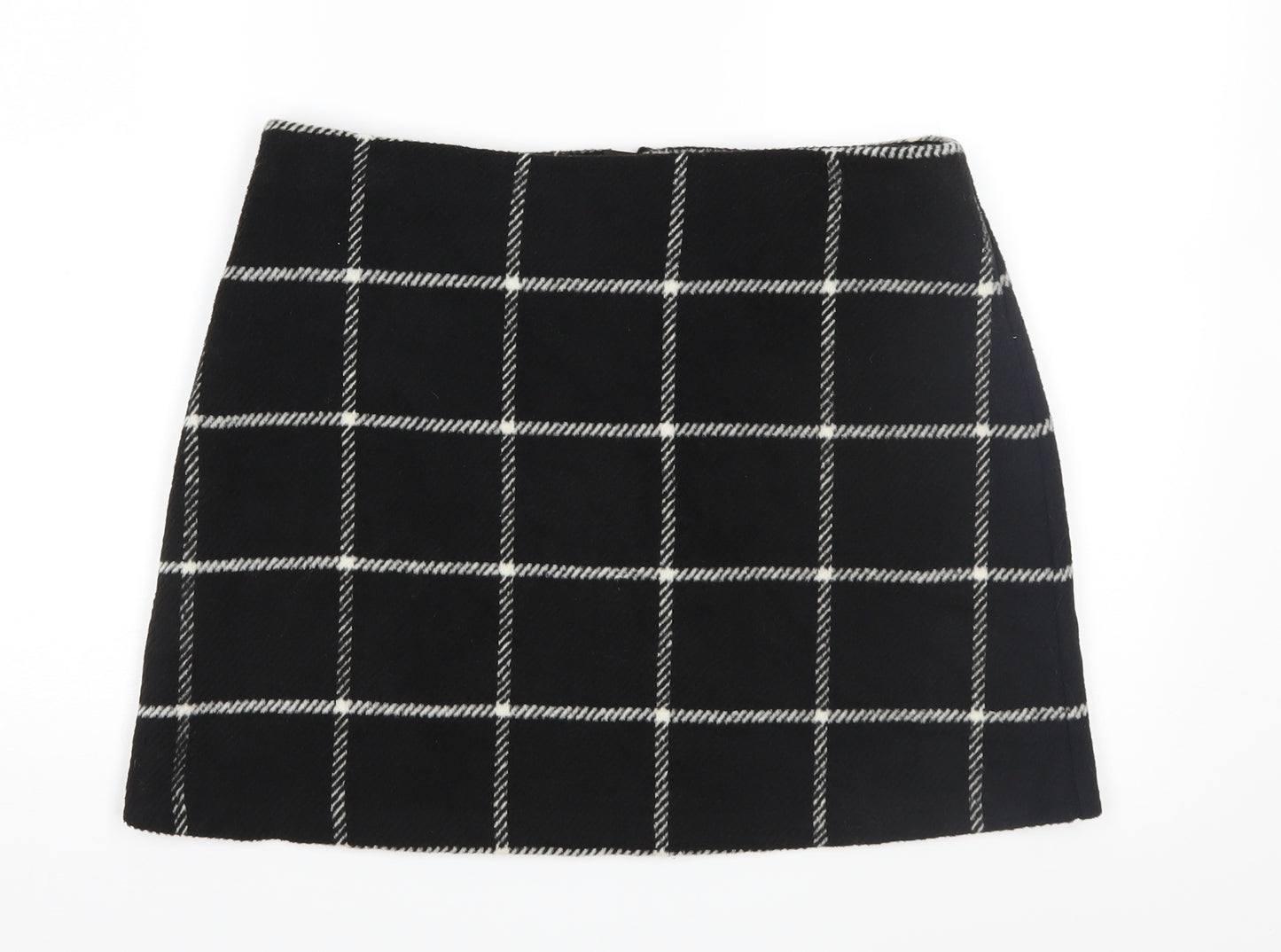 George Womens Black Check  A-Line Skirt Size 12
