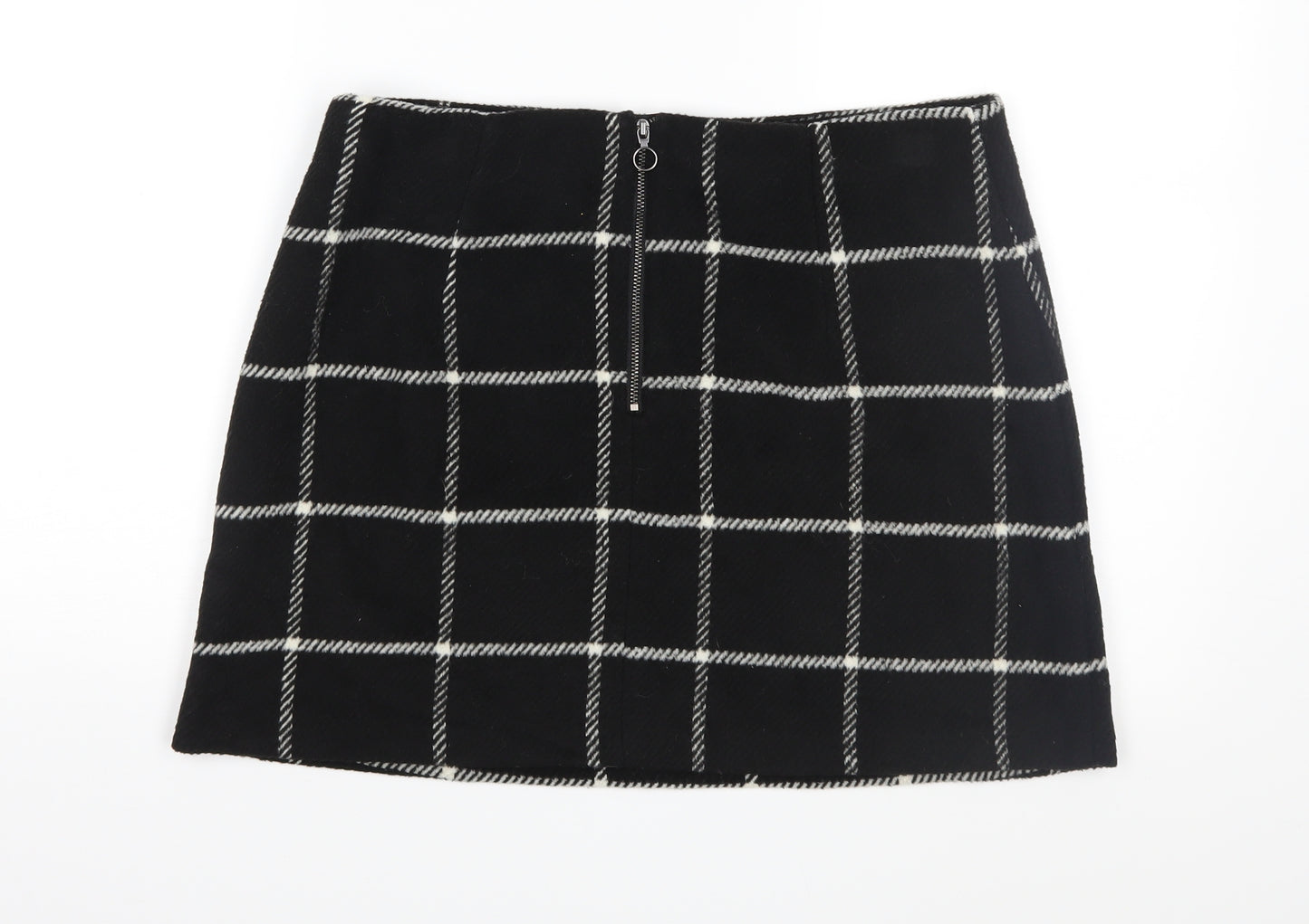 George Womens Black Check  A-Line Skirt Size 12