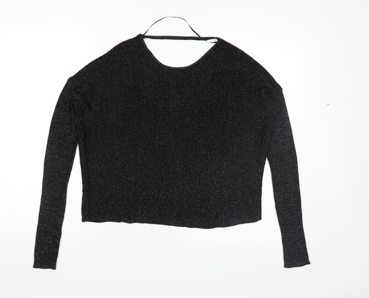 Bershka Womens Black  Knit Pullover Jumper Size M