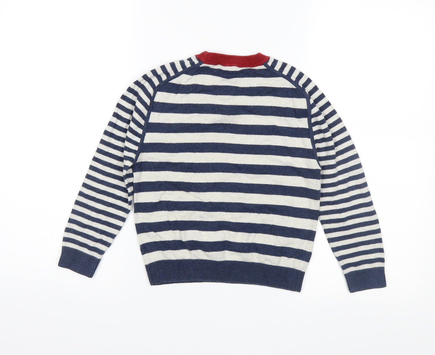 John Lewis Boys Blue Striped Knit Pullover Jumper Size 6 Years