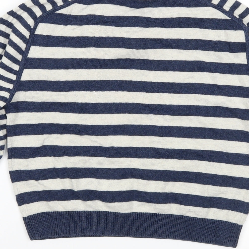 John Lewis Boys Blue Striped Knit Pullover Jumper Size 6 Years