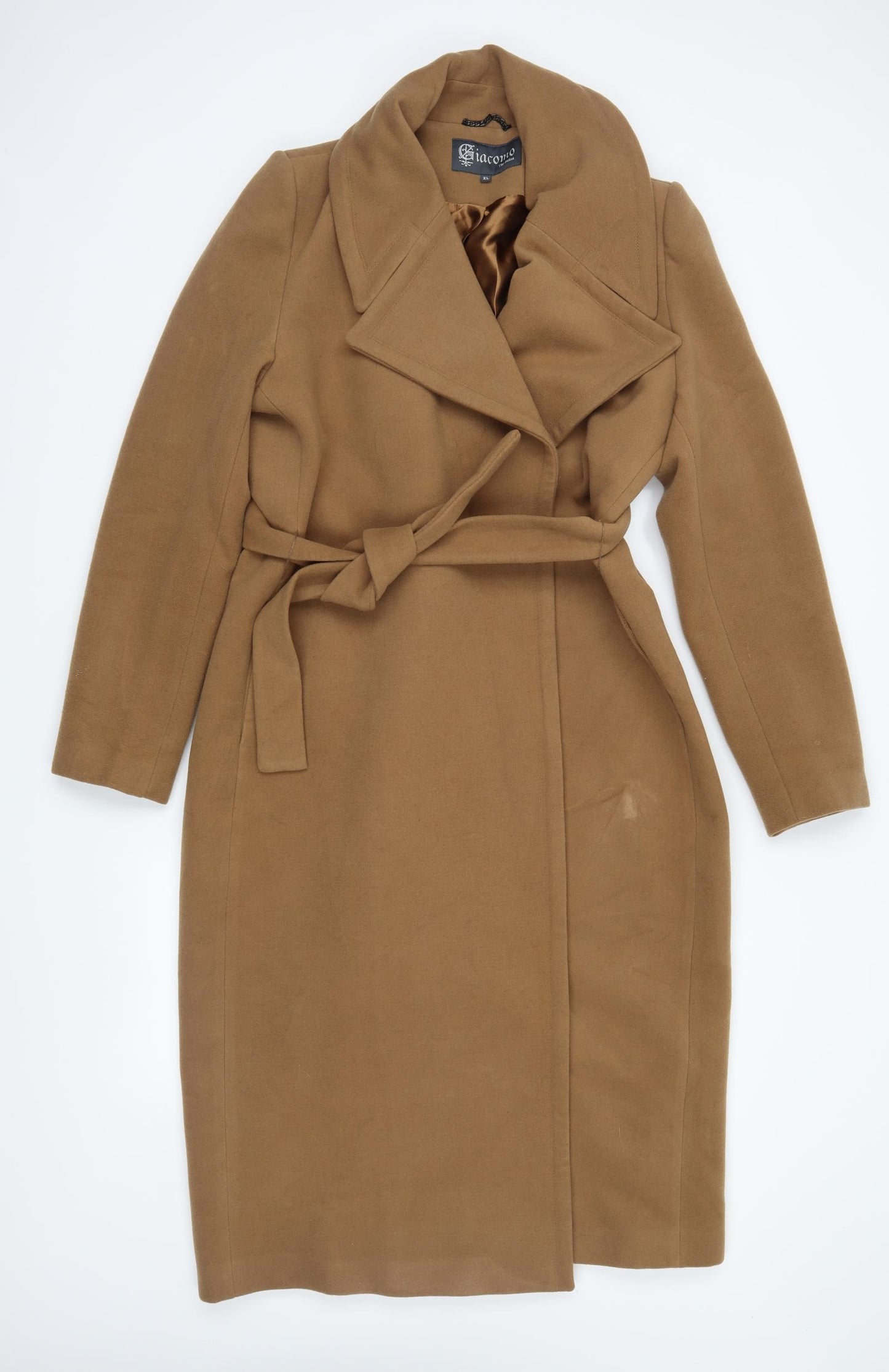 Giacomo Womens Brown   Overcoat Coat Size XL