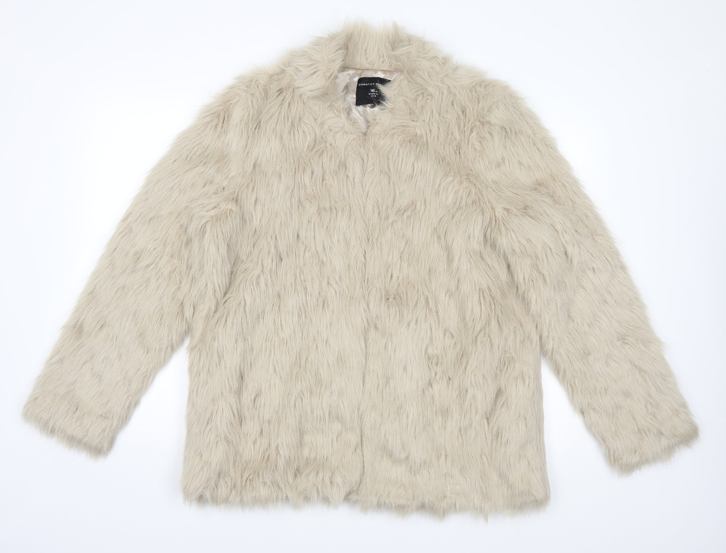 Dorothy Perkins Womens Beige   Overcoat Jacket Size 16