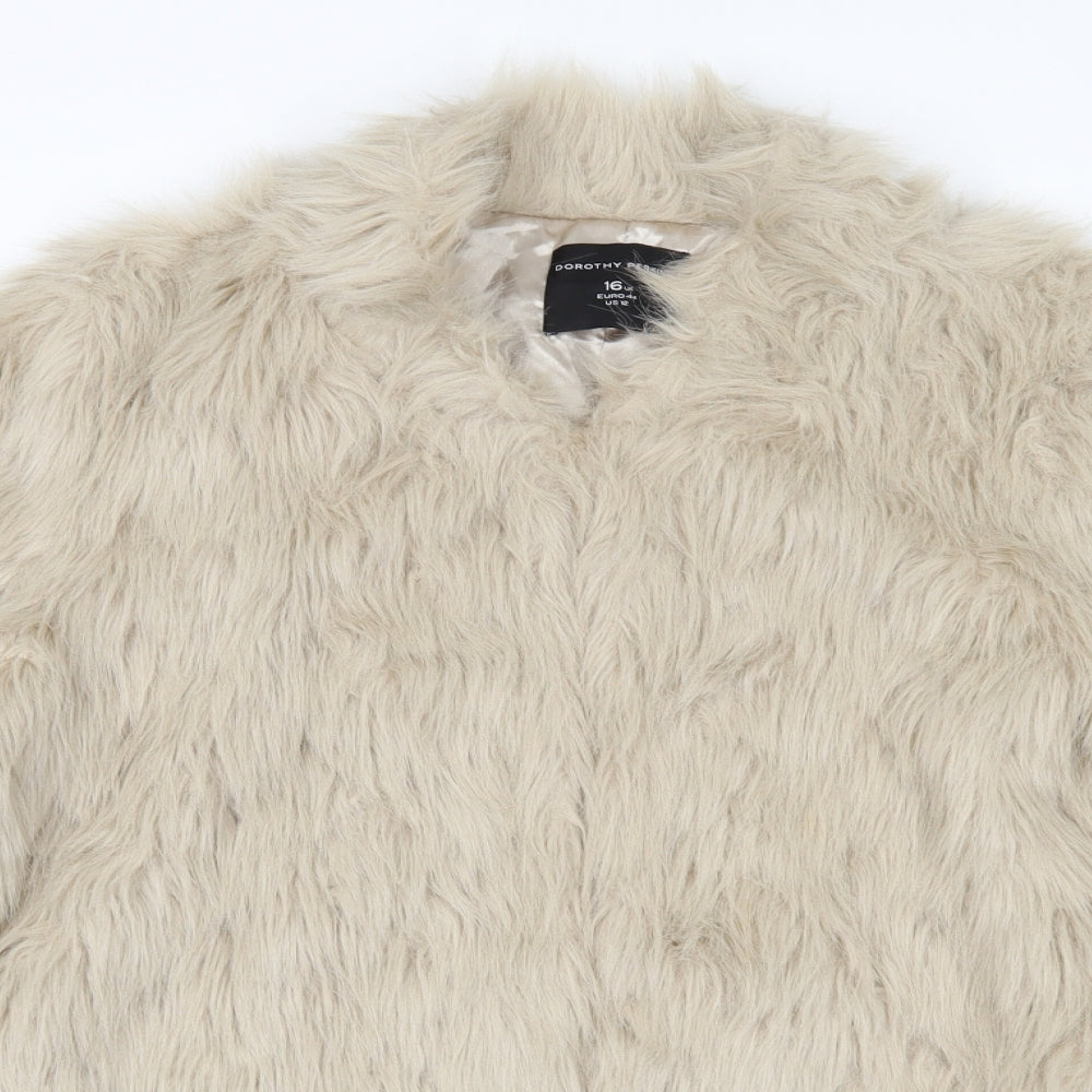 Dorothy Perkins Womens Beige   Overcoat Jacket Size 16