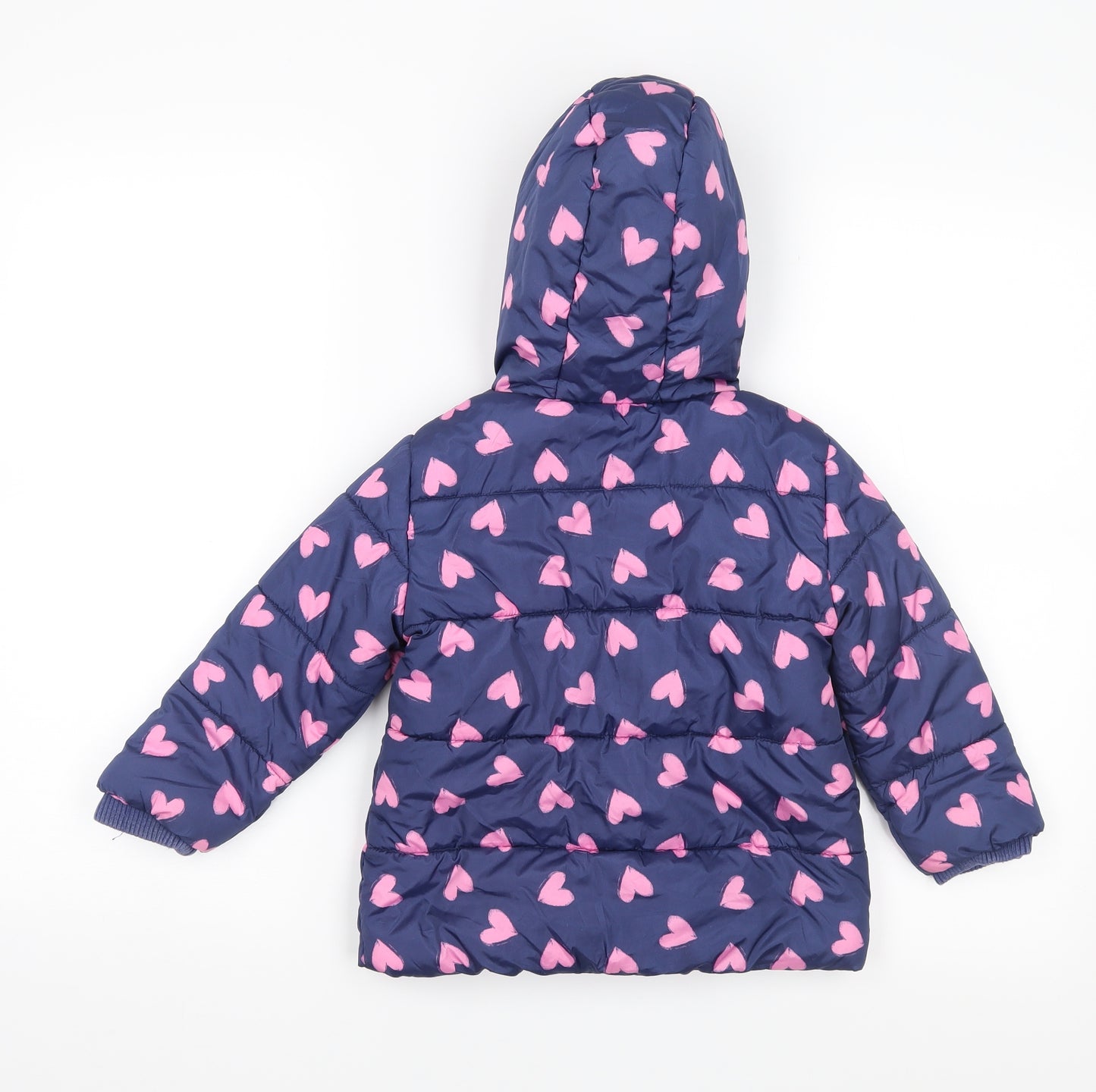 George Girls Blue Geometric  Anorak Coat Size 2-3 Years