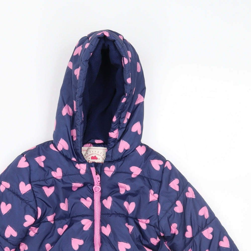 George Girls Blue Geometric  Anorak Coat Size 2-3 Years