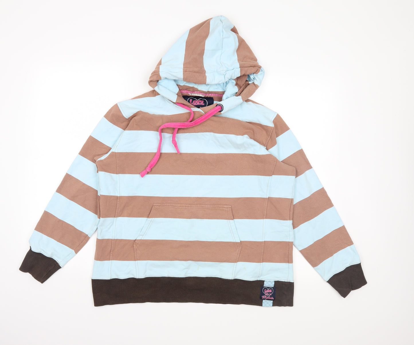 Rydale Womens Brown Striped  Pullover Hoodie Size XL