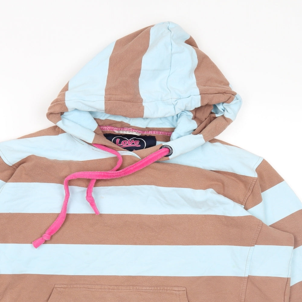 Rydale Womens Brown Striped  Pullover Hoodie Size XL
