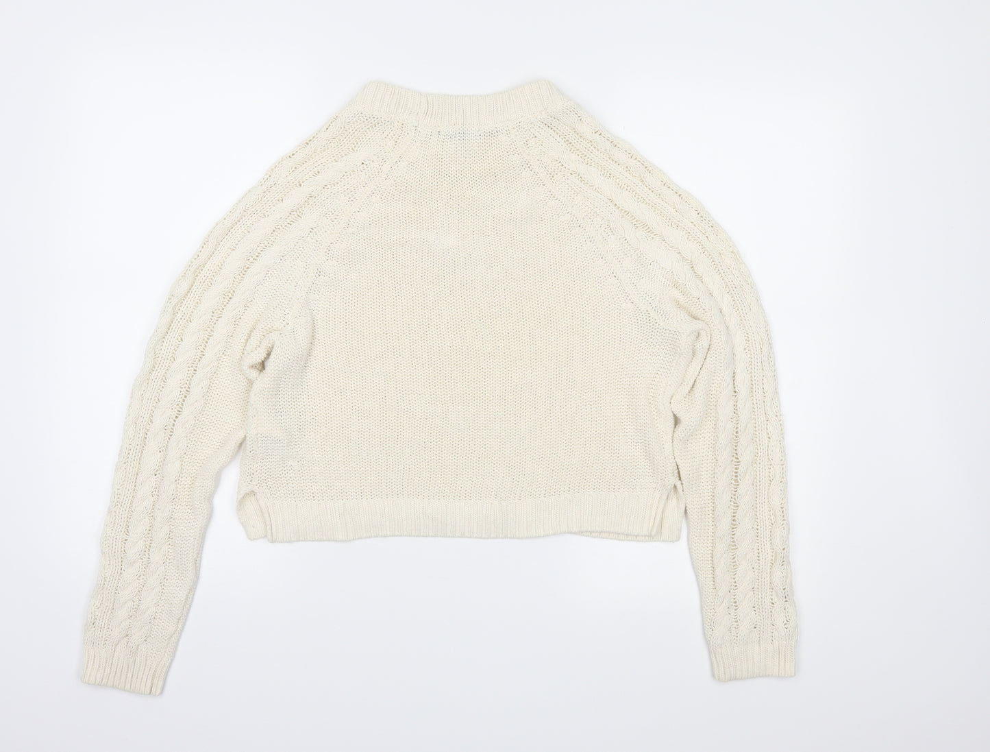 H&M Womens Ivory  Knit Pullover Jumper Size S