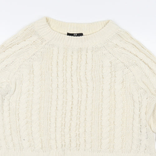 H&M Womens Ivory  Knit Pullover Jumper Size S
