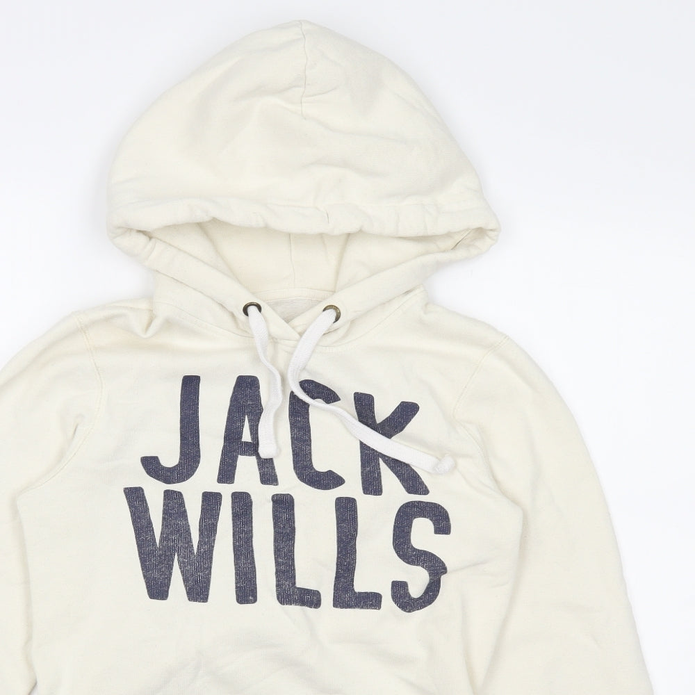 Jack Wills Womens Ivory   Pullover Hoodie Size 10