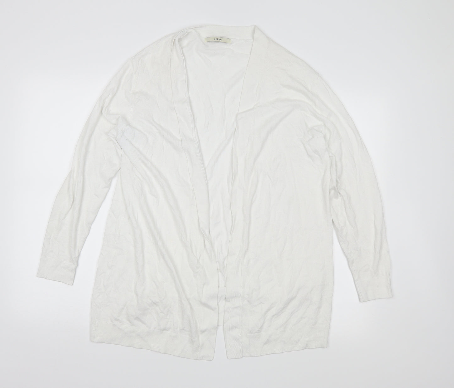 George Womens White  Knit Cardigan Jumper Size L