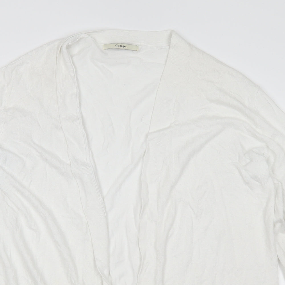 George Womens White  Knit Cardigan Jumper Size L