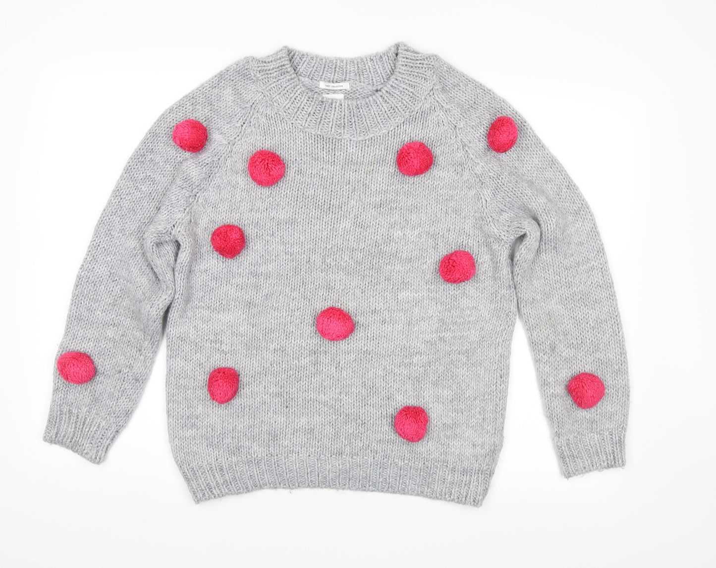 Zara Girls Grey  Knit Pullover Jumper Size 13-14 Years
