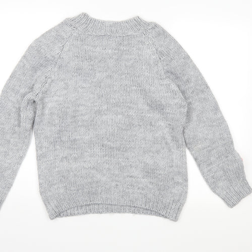 Zara Girls Grey  Knit Pullover Jumper Size 13-14 Years