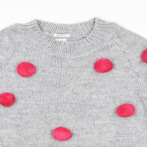 Zara Girls Grey  Knit Pullover Jumper Size 13-14 Years