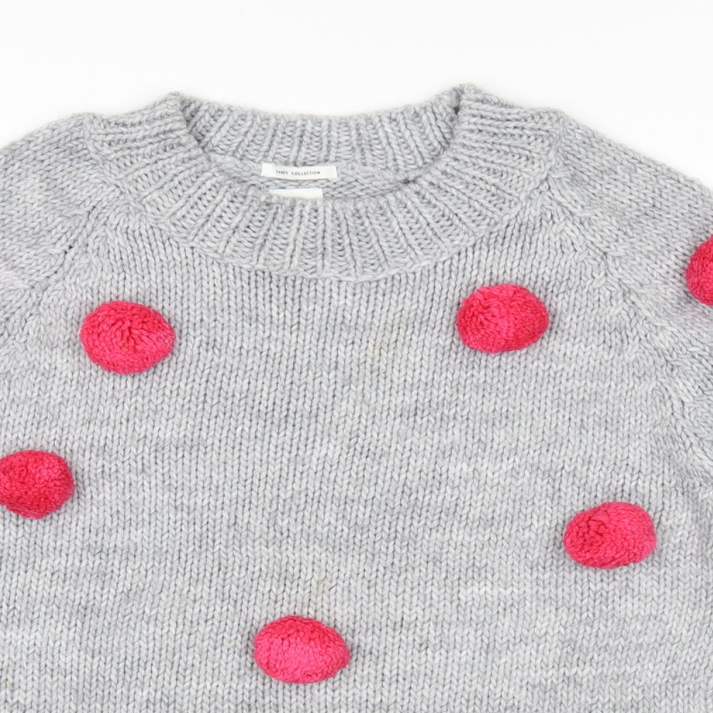 Zara Girls Grey  Knit Pullover Jumper Size 13-14 Years