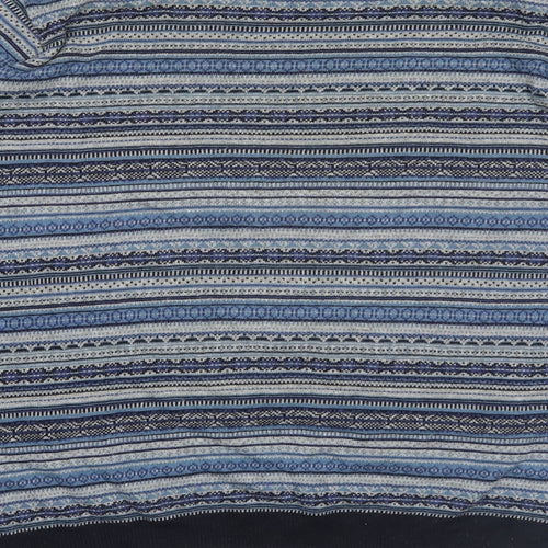 Topman Mens Blue Fair Isle Knit Pullover Jumper Size L