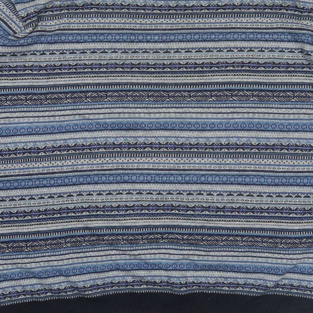 Topman Mens Blue Fair Isle Knit Pullover Jumper Size L