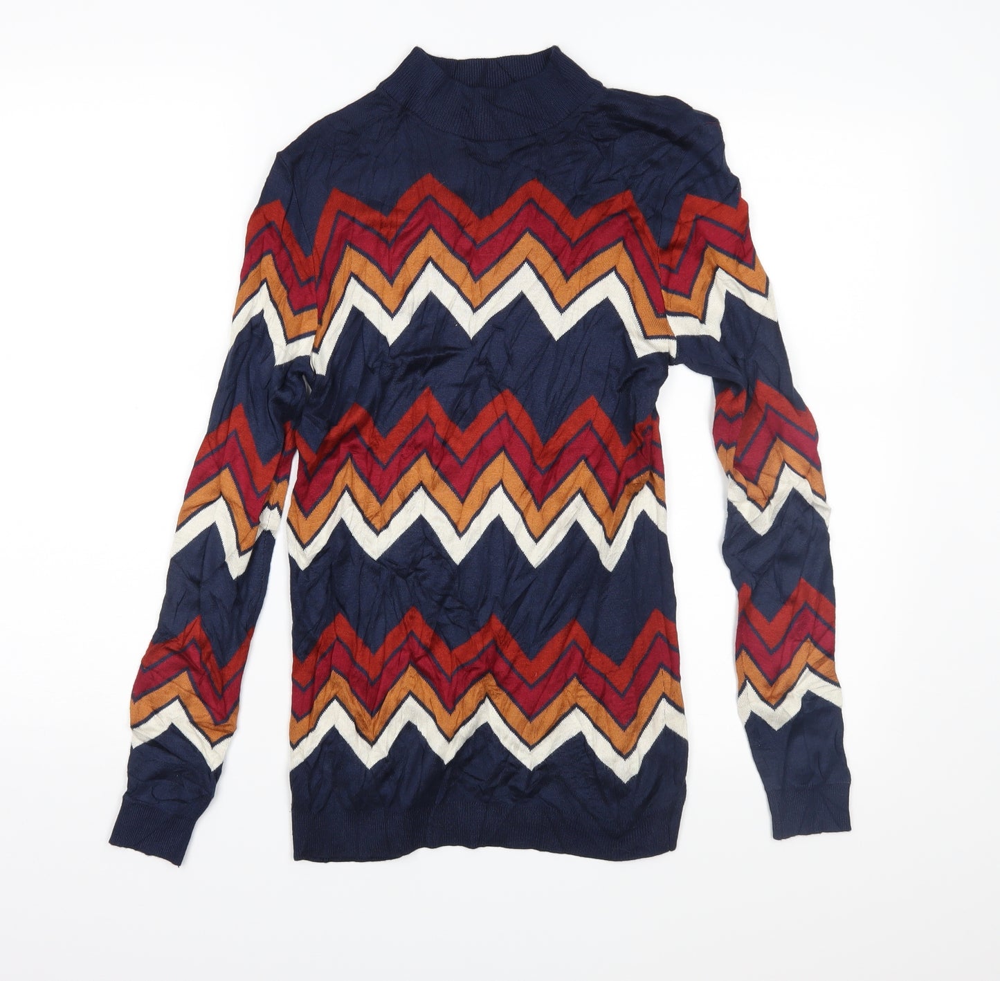 Papaya Womens Multicoloured Geometric Knit Pullover Jumper Size 12