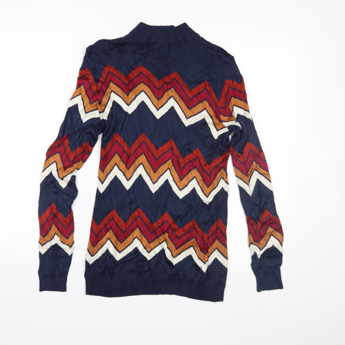 Papaya Womens Multicoloured Geometric Knit Pullover Jumper Size 12