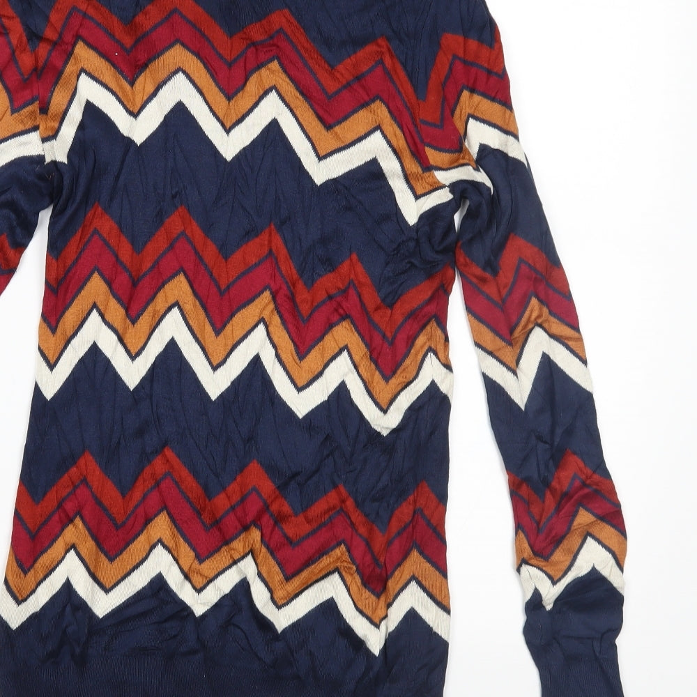 Papaya Womens Multicoloured Geometric Knit Pullover Jumper Size 12