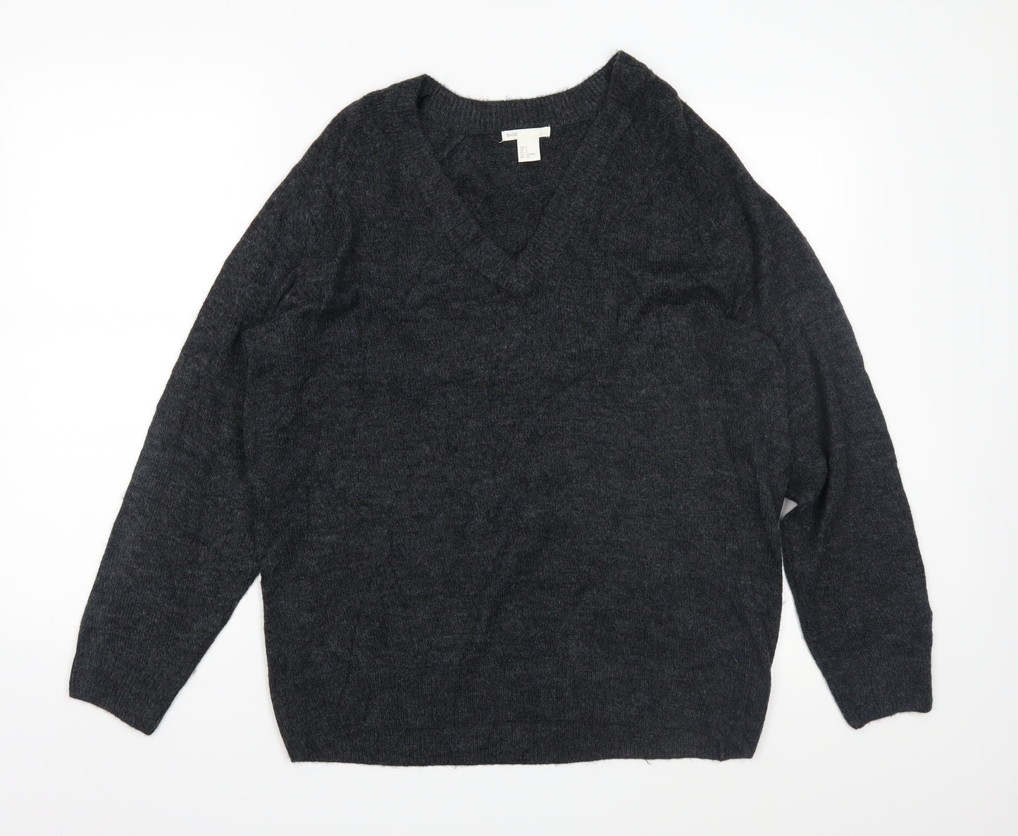 H&M Mens Grey  Knit Pullover Jumper Size S