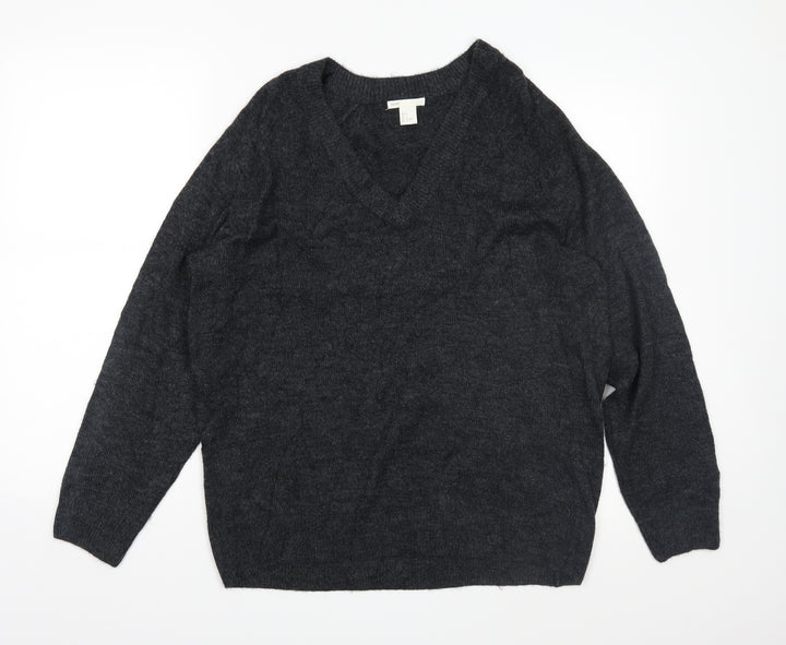 H&M Mens Grey  Knit Pullover Jumper Size S