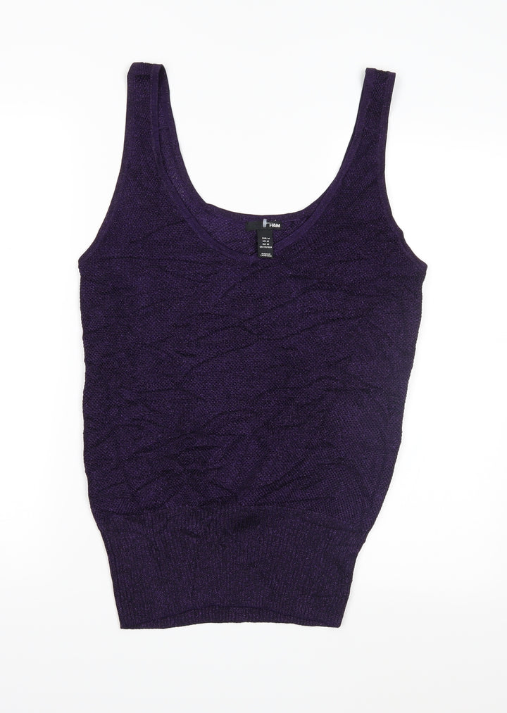 H&M Womens Purple  Knit Pullover Jumper Size M