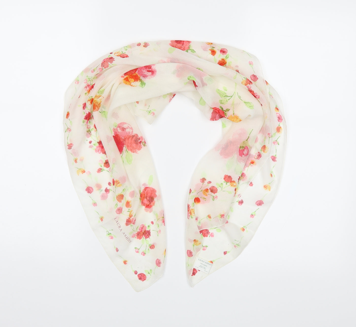 Laura Ashley Womens Ivory Floral Chiffon  Scarf
