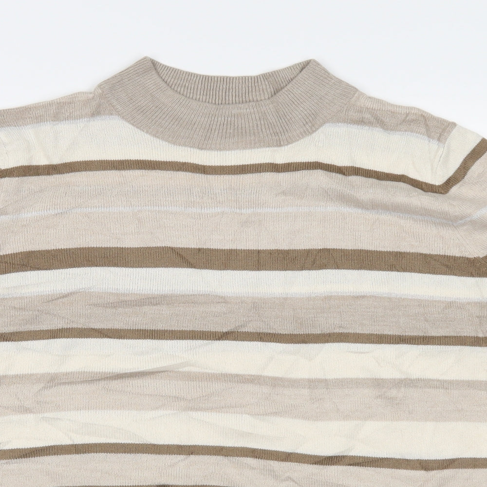 BHS Womens Brown Striped Knit Pullover Jumper Size 14