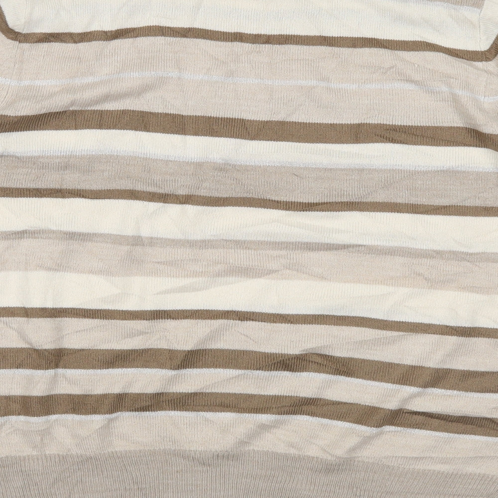 BHS Womens Brown Striped Knit Pullover Jumper Size 14