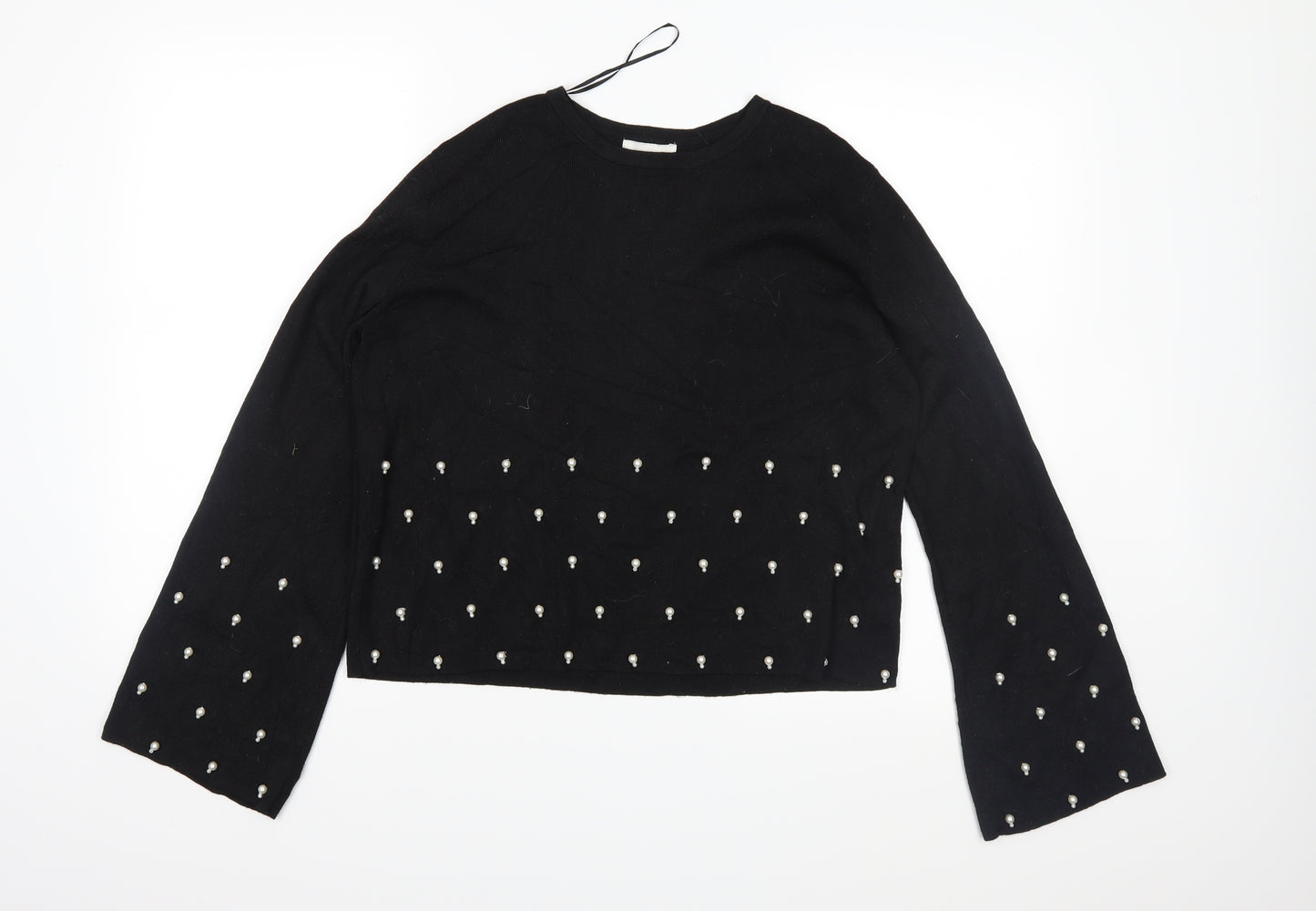 H&M Womens Black  Knit Pullover Jumper Size S