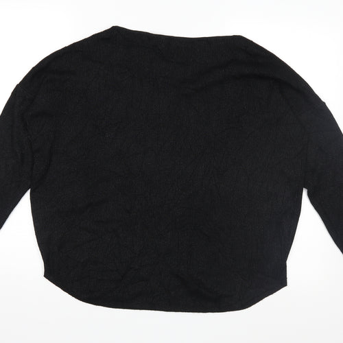 J&S Millenium Womens Black  Knit Pullover Jumper Size L