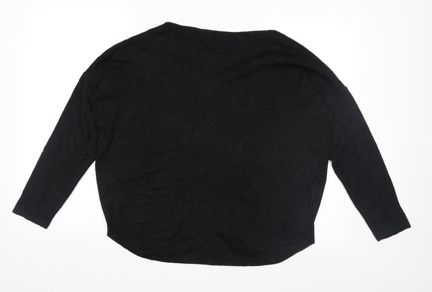 J&S Millenium Womens Black  Knit Pullover Jumper Size L
