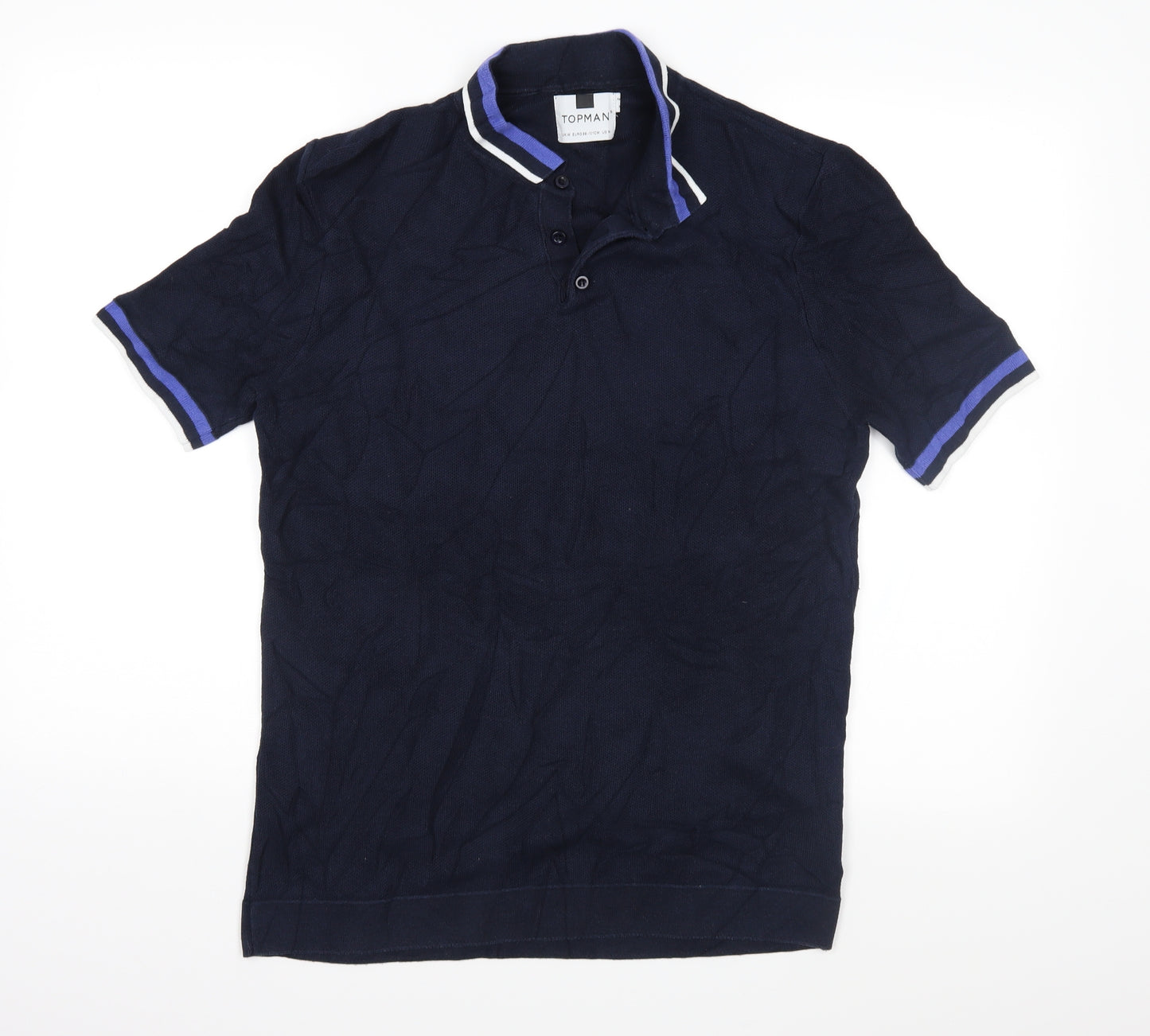 Topman Mens Blue    Polo Size M
