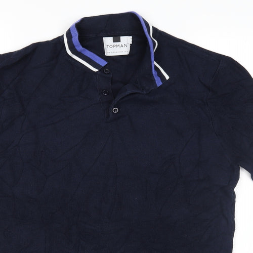 Topman Mens Blue    Polo Size M