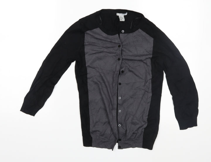 H&M Womens Black  Knit Cardigan Jumper Size XS