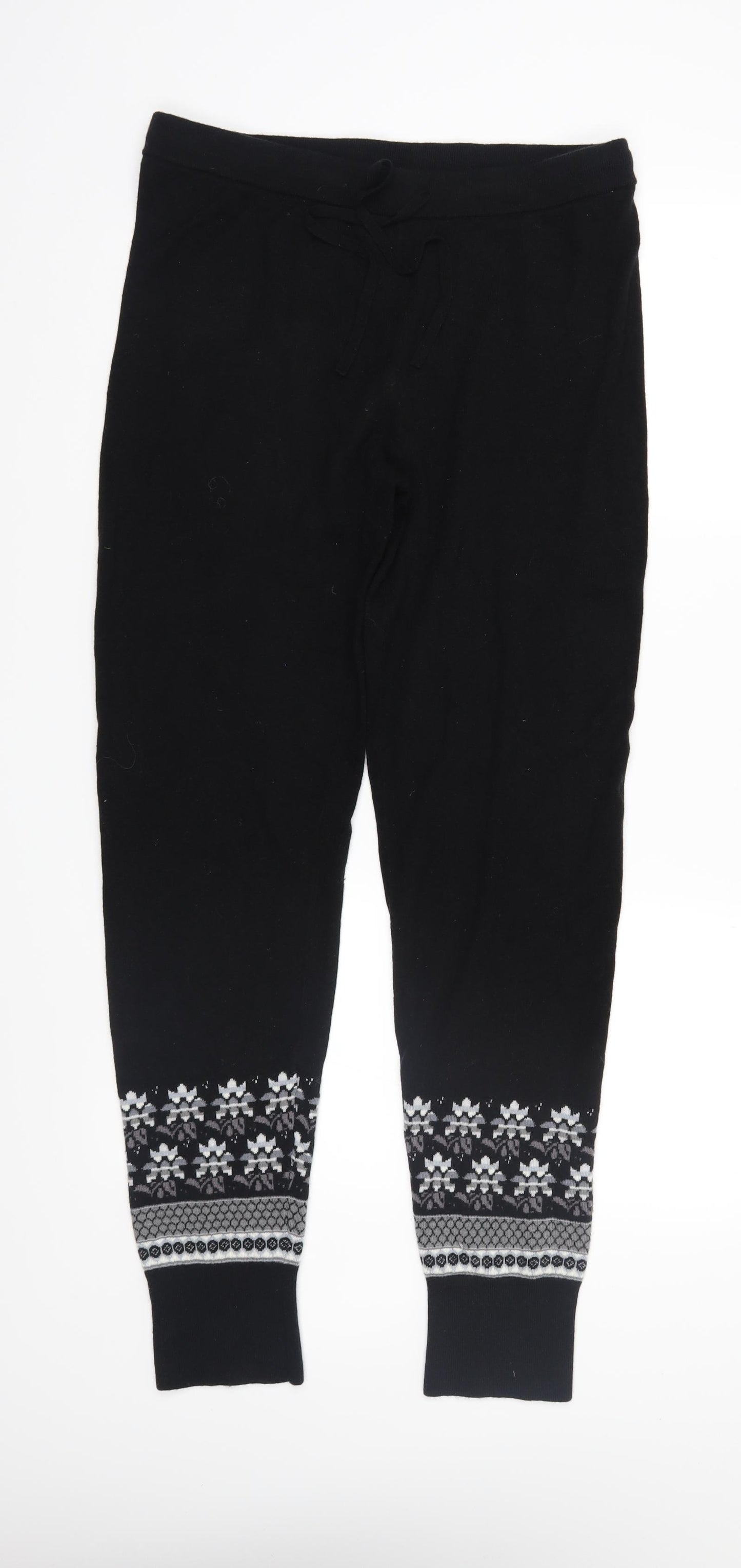 Gap Womens Black Fair Isle Knit Trousers  Size L L30 in