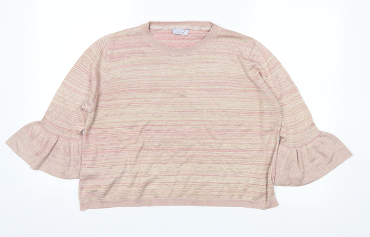 Per Una Womens Pink Knit Pullover Jumper Size 18