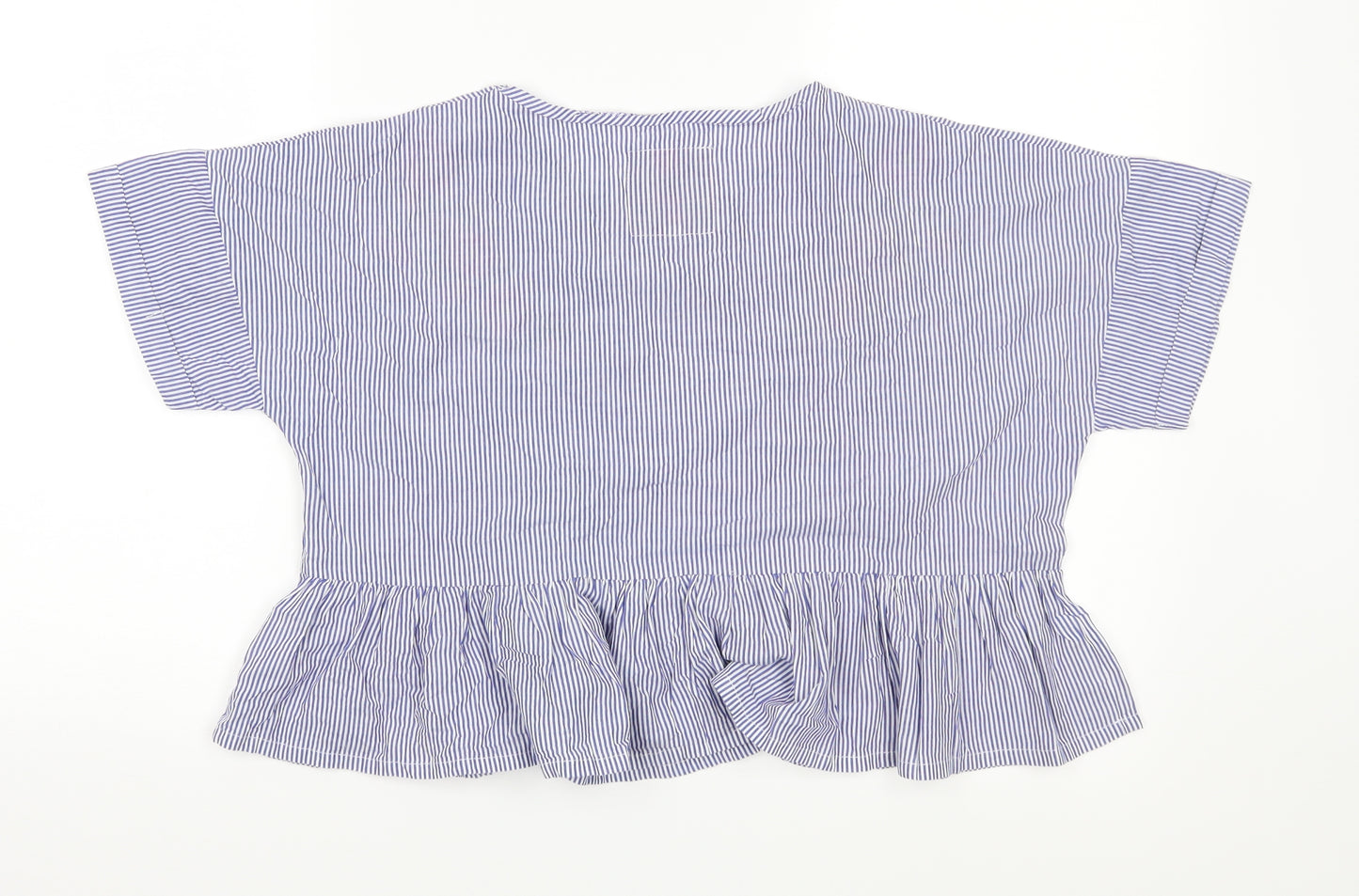 Boux Avenue Womens Blue Striped  Cropped Blouse Size 10