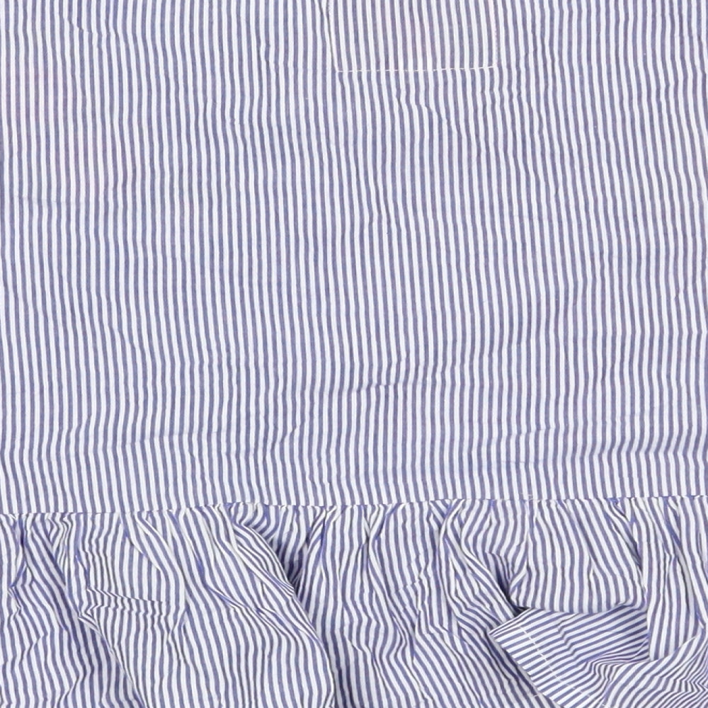Boux Avenue Womens Blue Striped  Cropped Blouse Size 10